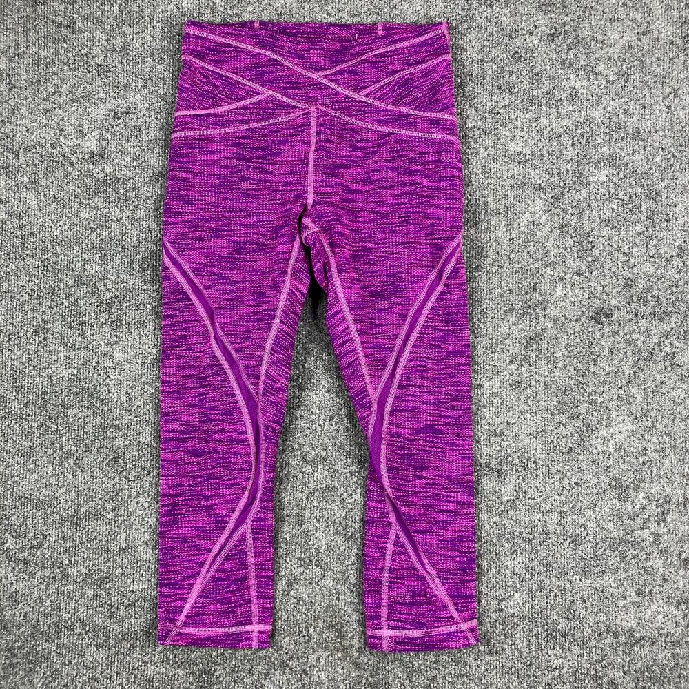 Lululemon‎ Purple Crossover Leggings Womens 6 Space Dye Stretch Activewear Gym